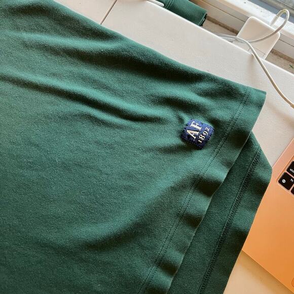 Abercrombie & Fitch 90s 100% Cotton Green Oversized Pullover Turtleneck Shirt - Picture 7 of 12